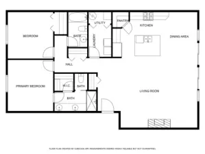 Approximate floorplan of condo