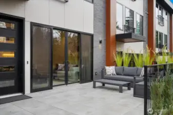 Private outdoor retreat off of the living room designed for relaxed, everyday luxury.