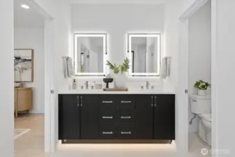 Spa-inspired bath with refined finishes.