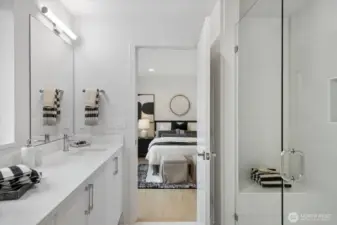 Thoughtfully designed bedroom with private bath.