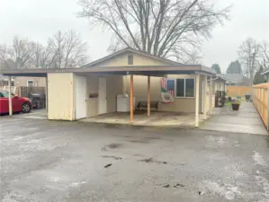 carport/parking/front of tri-plex