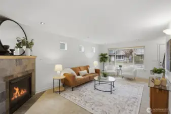 living room view from the dining room