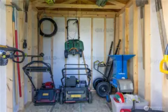 Interior of shed