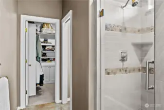Shower and walk in closet