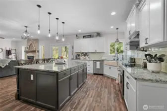 Tons of storage featuring soft close cabinets. Don't miss the water pot filler above stove.