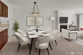 Virtual staging to highlight the flexibility of this space