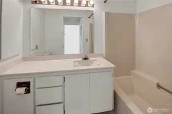 Guest bathroom which is a full bath