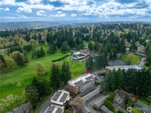 This depicts your proximity to the Club House from your new home...and yes, you could easily heckle your buddies on the first tee box from your window on the sun porch...