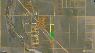 Access is only from the parcel above the yellow-highlighted parcel from Road 11.