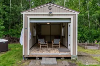 The shed is included with the property, and has heat and power.