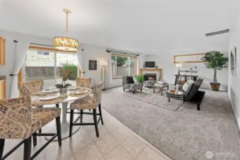 Another view of how large the family room is and the carpet has upgraded padding for the extra comfort.