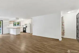 Vinyl laminate floors.  Entry closet.