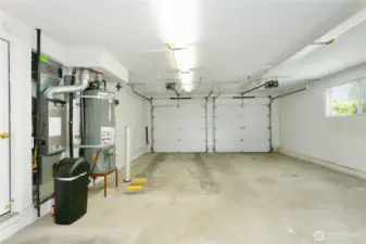 2 bays of large garage