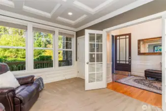 Main floor den or guest suite with adjacent 3/4 bathroom.