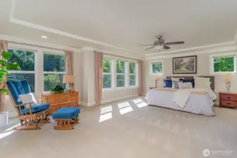 Luxurious Primary Suite features a 5-piece bath & walk-in closet.