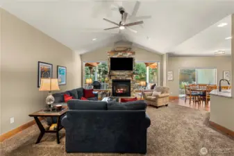 Great Room with cozy propane fireplace