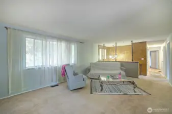 A newly painted livingroom walls showcased how large this living area is.