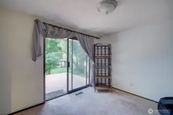 Another angle of the sliding door leading to outside deck