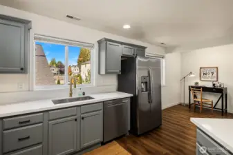 Updated countertops, cabinets and finishes. All appliances stay with home.