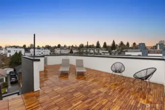 Expansive roof top deck with water & power.