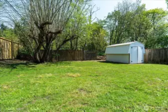 Create your own private oasis in this private backyard abutting open space
