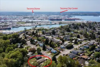 Take the lovely scenic drive to Tacoma City Center on Marine View Drive (Hwy 509)