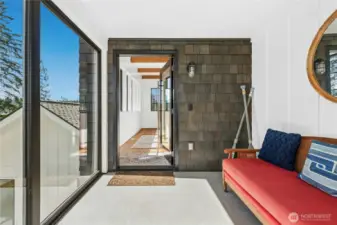 Upper level entry into the office.