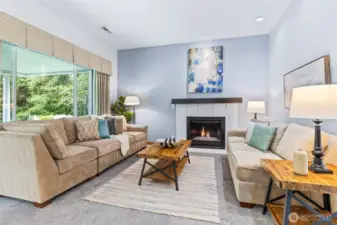 Family room with gas fireplace
