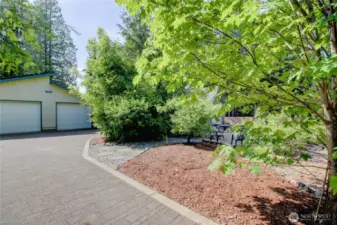 Entrance has nice park like area.