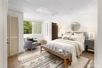 Versatile lower level with potential for office, guest room, or creative studio.