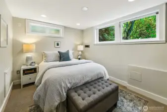 Guest bedroom on the lower level.