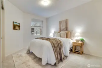 Guest bedroom with western exposure.