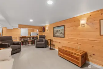 Pine tongue and grove walls make the space oh so cozy