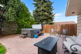 Enjoy your hot tub in your private back yard.