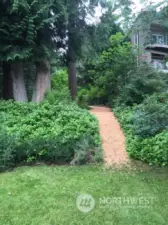 Path leading you from the upper yard down to the lower lakefront section.