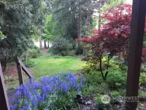 Seller photo showcasing the beautiful landscaping in bloom.