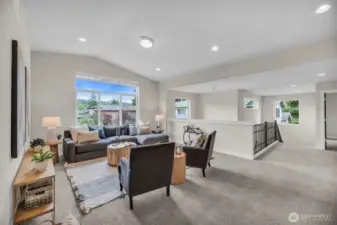 2nd floor loft with very vaulted ceilings.