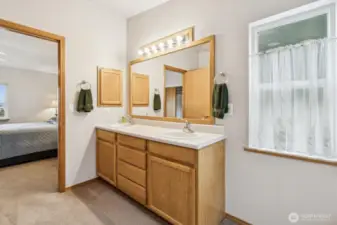 roomy master bathroom