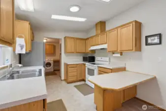 With a breakfast counter