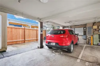 The parking space assigned to the unit is #7, conveniently located and the first space next to the entrance to the building.
