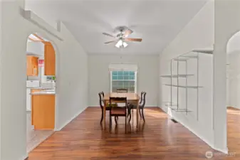 Spacious Dining Room Opens to Living Room