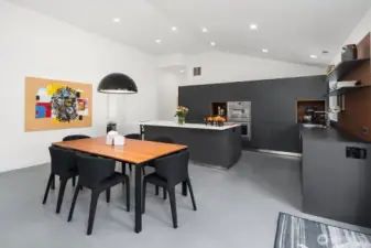 Open-concept kitchen and dining