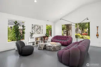 Living area w/ epoxy cement floor - Italian polyurethane compound 1/4" thick