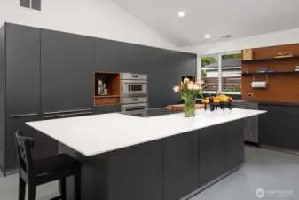 Bulthaup kitchen featuring touch/pull cabinetry