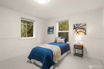 bonus room staged as a bedroom