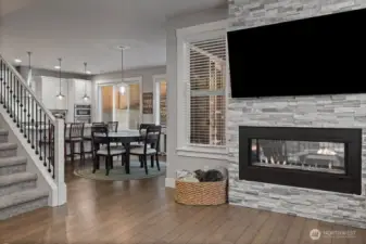 Great room flows into the kitchen