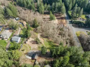 Aerial view of the property looking toward the east and downtown Gig Harbor.