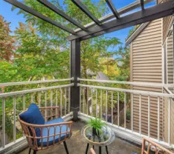 Peaceful balcony off the living room.