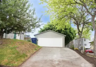 Large garage with off-street parking