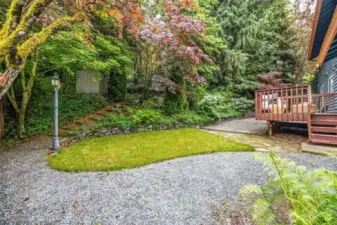 Landscape was recently refreshed & lends to play, gardening, and the exploring (the many trails on the property).